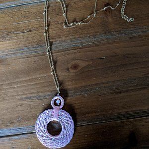 Boho Woven Pink Necklace
